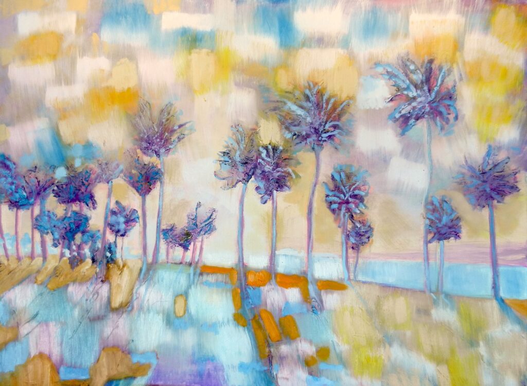 Kaunoa Beach Clouds Hawaii-oil painting by Kirk Boes